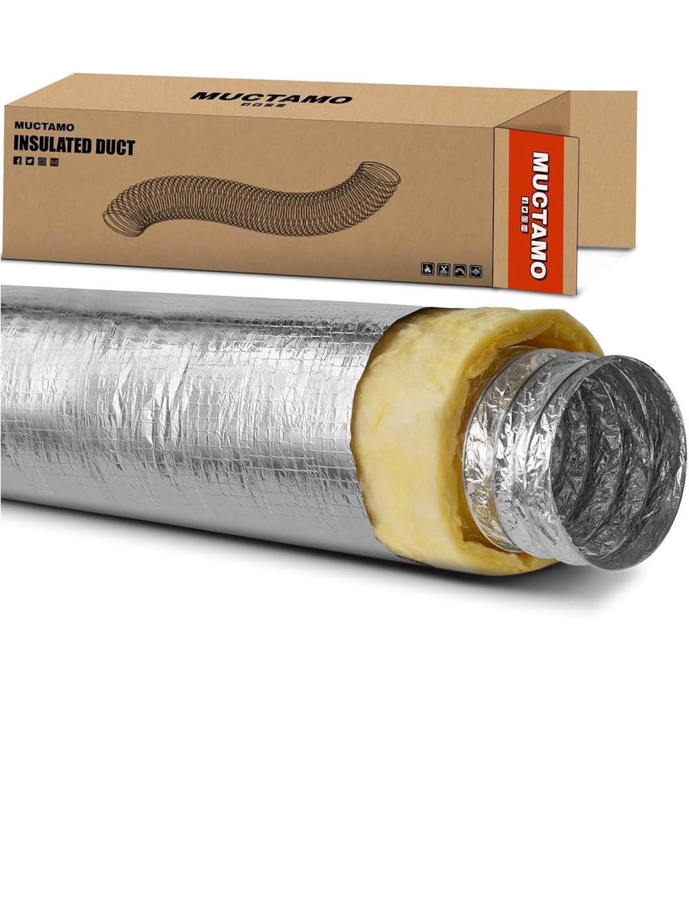 New Open Box (READ) 4 Inch 25 Feet R4.2 Insulated Flexible Duct | High-Efficienc
